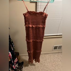 Pink spaghetti strap skin fit dress. Size small